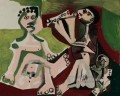 Dos hombres desnudos y un niño sentado 1965 cubismo Pablo Picasso
